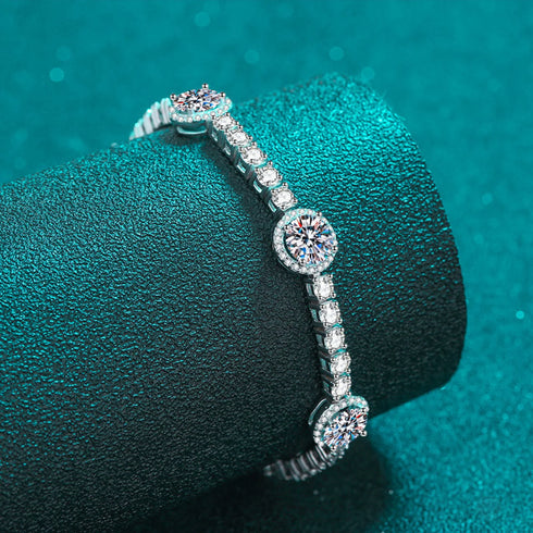 Dazzling Round Cut Moissanite Tennis Bracelet Cal - Jewelry